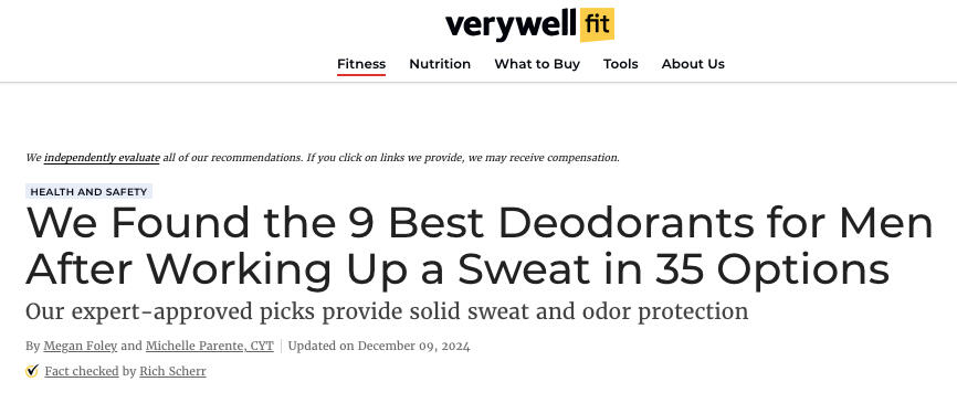 Blog article for VeryWellFit